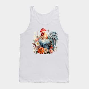 Rooster and Florals F Tank Top